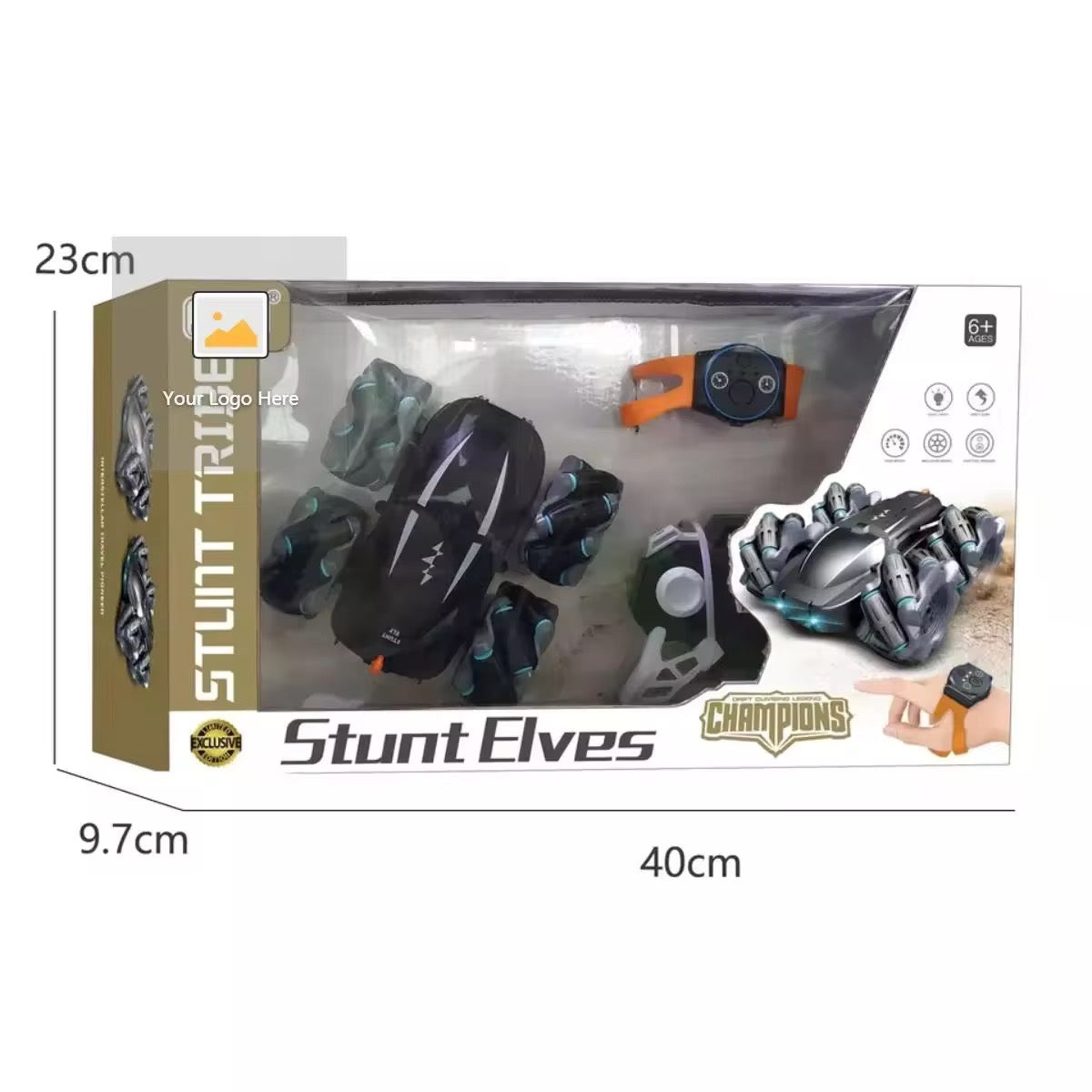 2-in-1 Remote Control Stunt Car with Watch & Remote  4WD Off Road Acrobatic Toy