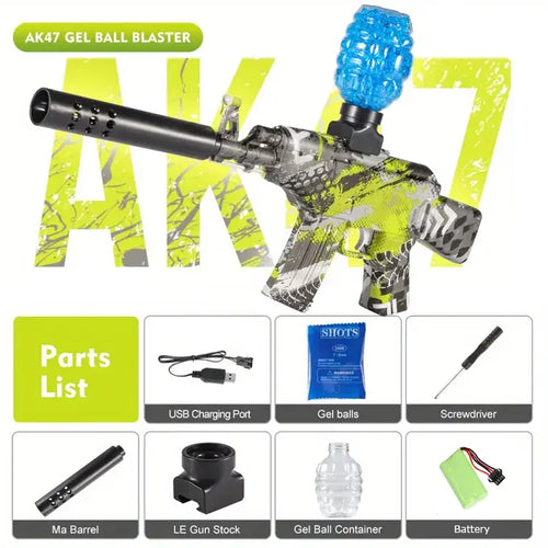 AquaStrike Rechargeable Electric Gel Blaster Toy  Automatic Water Bead Shooter with 1000 Gel Balls