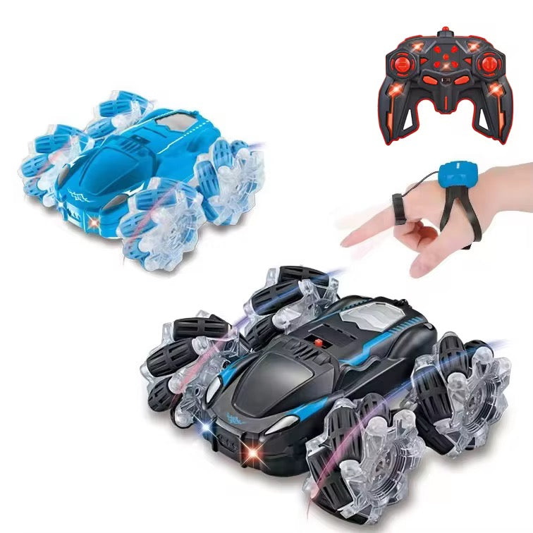 2-in-1 Remote Control Stunt Car with Watch & Remote  4WD Off Road Acrobatic Toy