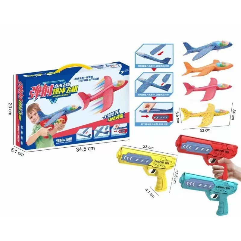2 in 1 EPP Foam Airplane Launcher  Outdoor Glider Toy for Kids